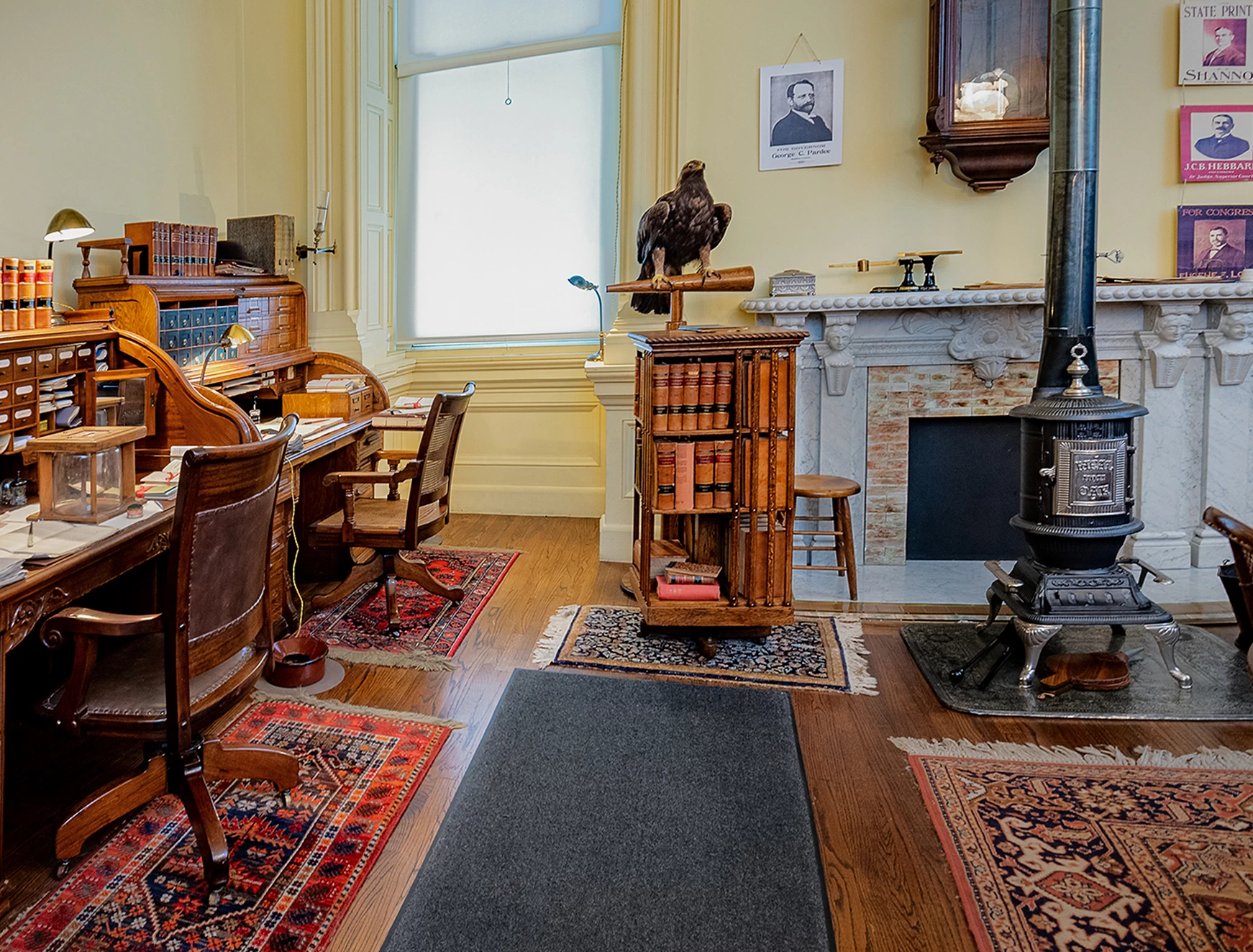 Restoration of the 1902 Secretary of State’s Office as it appeared during the tenure of Charles F. Curry.
