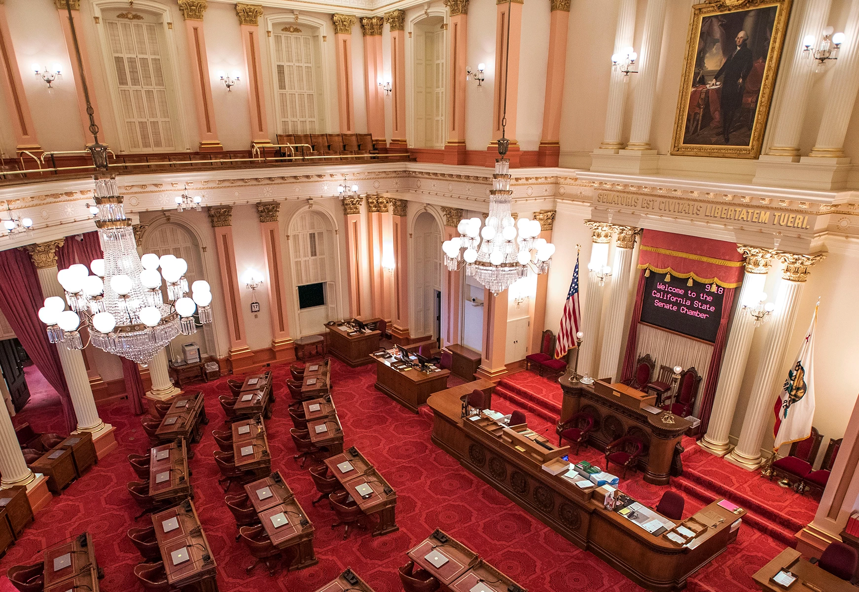Bird’s eye view of the Senate Chamber. Bird’s eye view of the Senate Chamber.