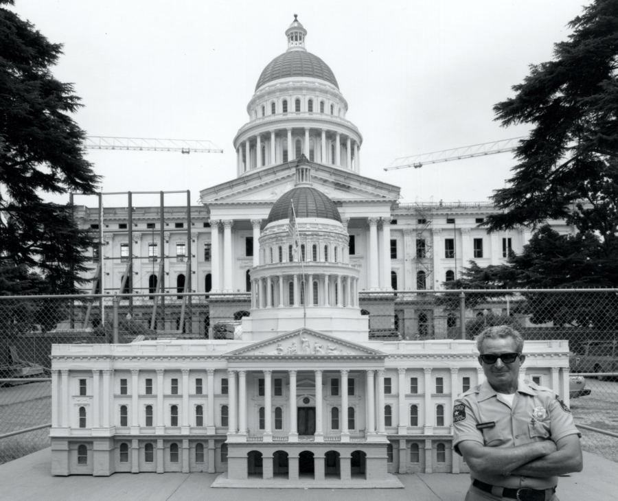 Model of Capitol in front of actual Capitol
