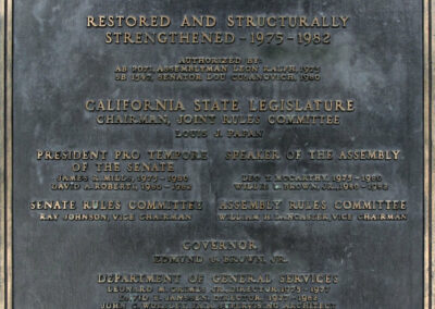 Bronze plaque commemorating the Capitol Restoration Project, 1982