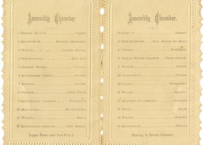 Capitol Ball Assembly Chamber Dance Cards 1869