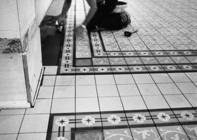 Man Laying Eureka tiles