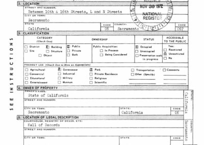 National Register of Historic Places Nomination form for the Capitol 1972
