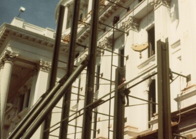 Reinforcement beams on exterior of Capitol