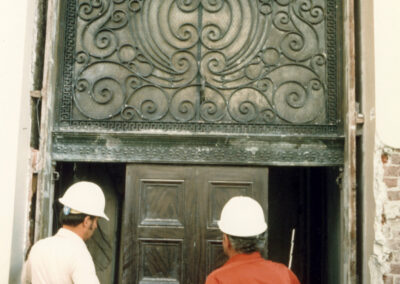 Uncovering the original elevator metalwork