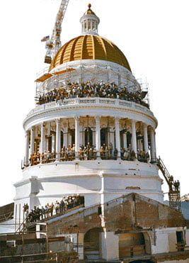 Dome restoration photo with people