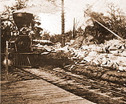 Train bringing materials